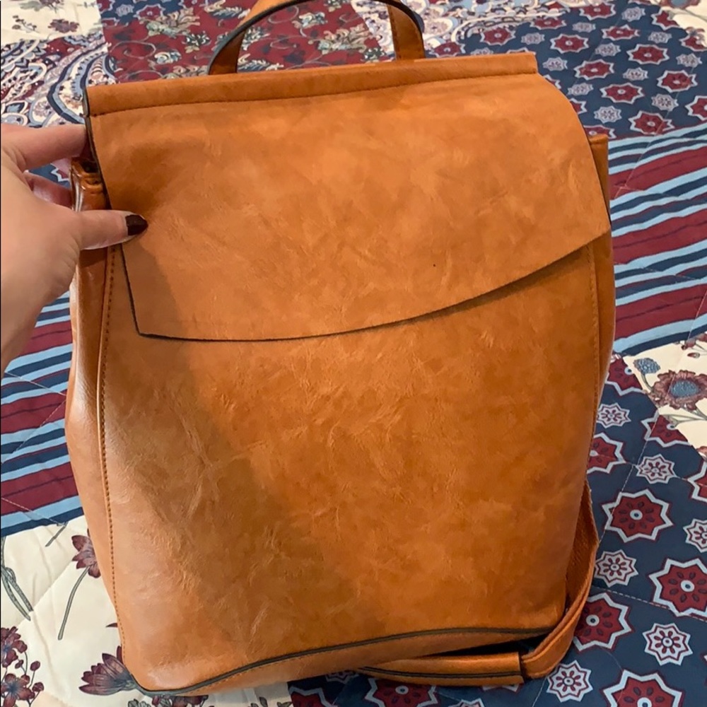 Brown convertible backpack/ purse